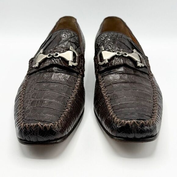 Romano Exotic Alligator Leather Brown Handmade in Mexico Dark Brown Loafers Styl main image 14
